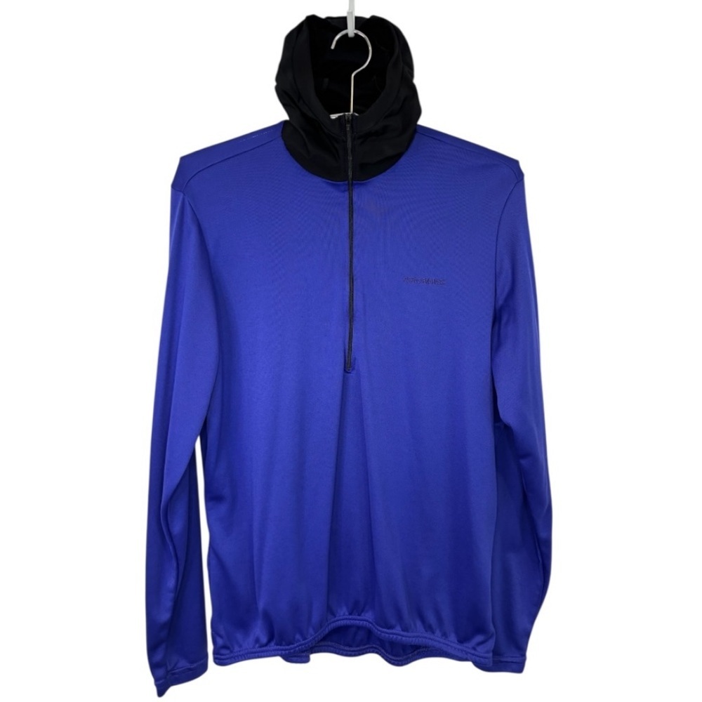 Performance Men’s Blue and Black 3/4 Zip Pullover Hooded Sweatshirt Size XL